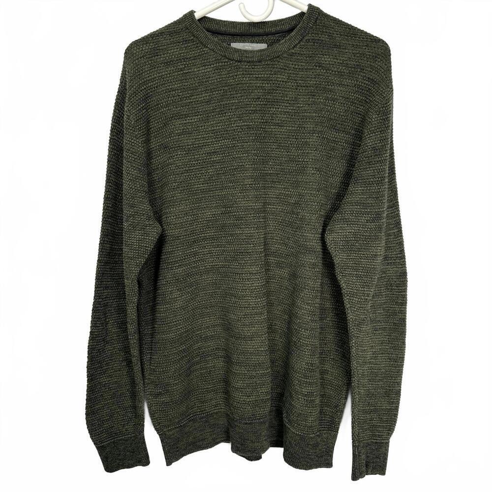 Denver Hayes Forest Green Cotton‎ Knit Crewneck Sweater L